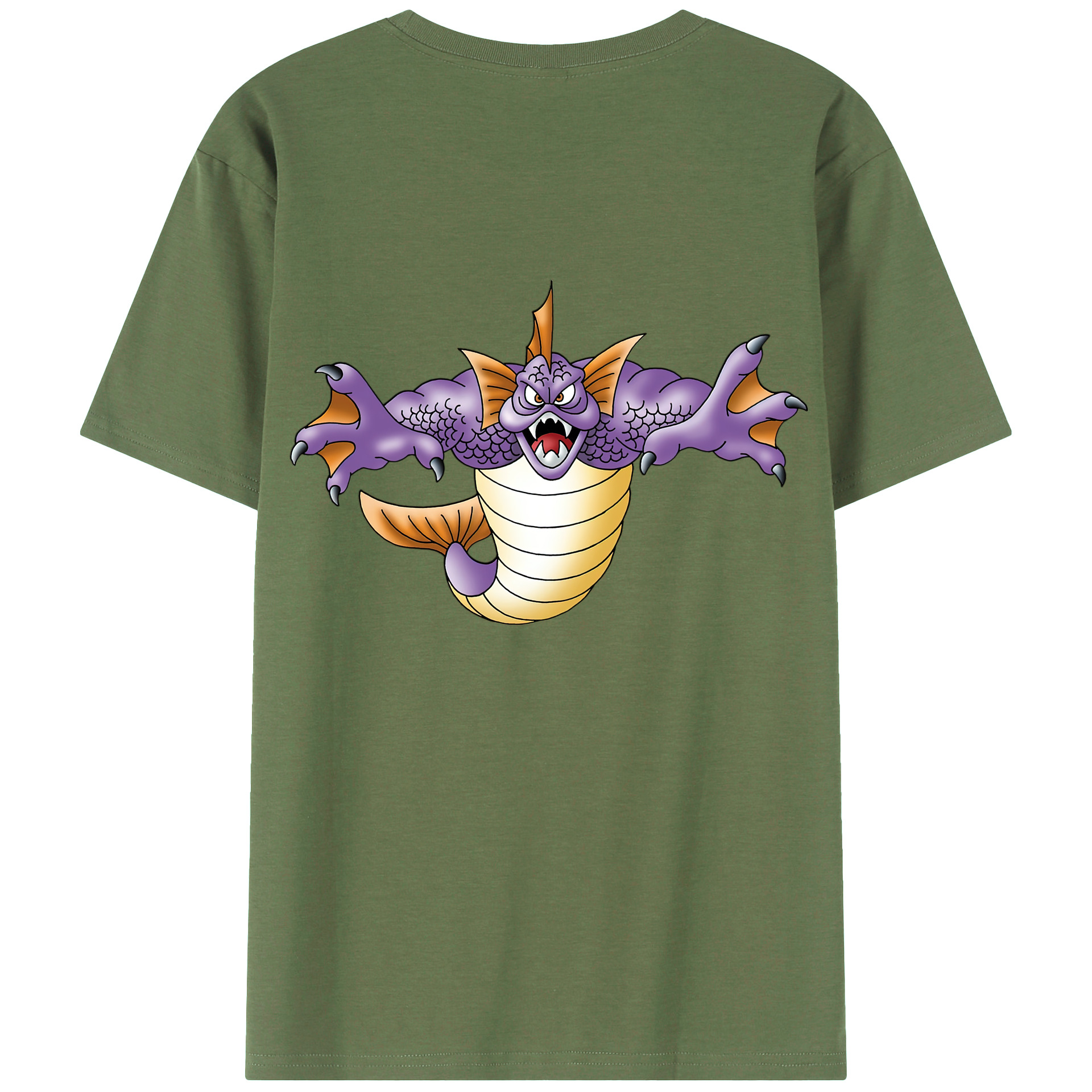 （画像用） ドラゴンクエスト Doragon Kuesuto Dragon Quest 綿100％ メンズ半袖Tシャツ（バックプリント） 通気性